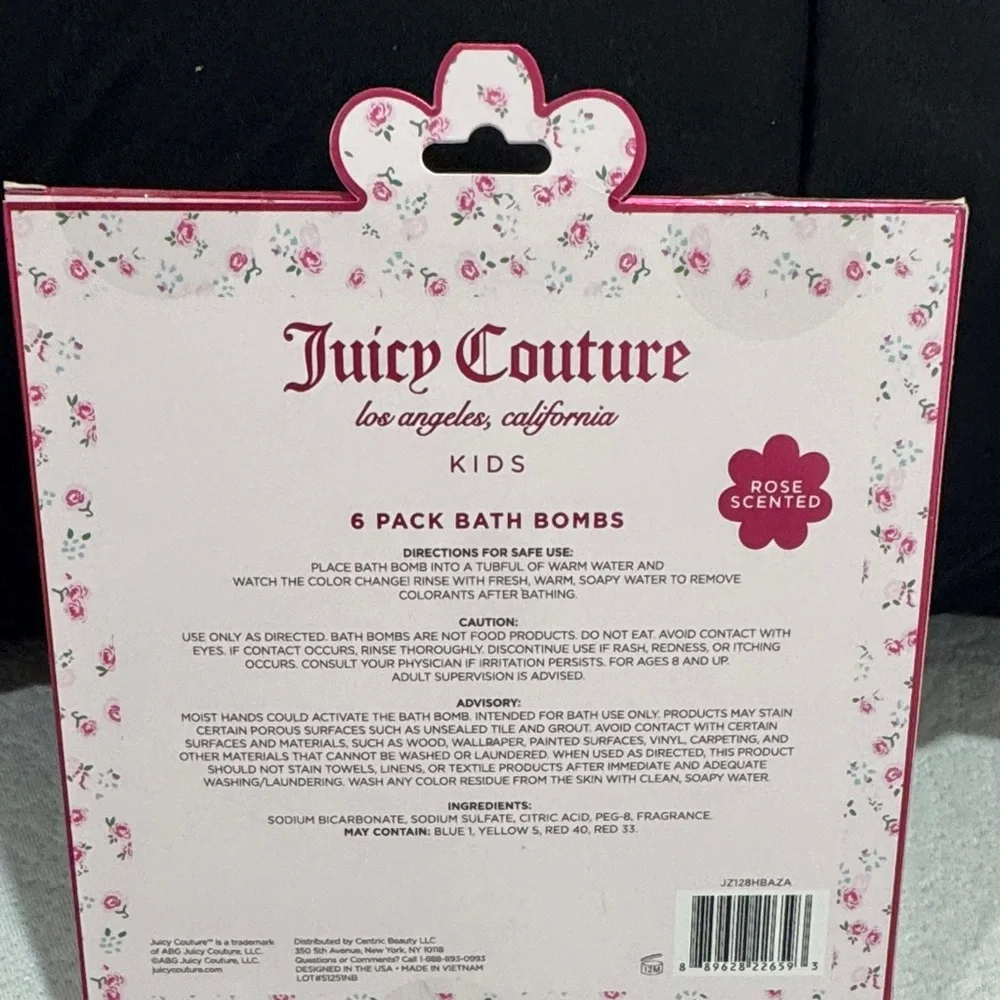 Juicy Couture Pastel Floral 6-Pack Rose Scented Bath Bombs
